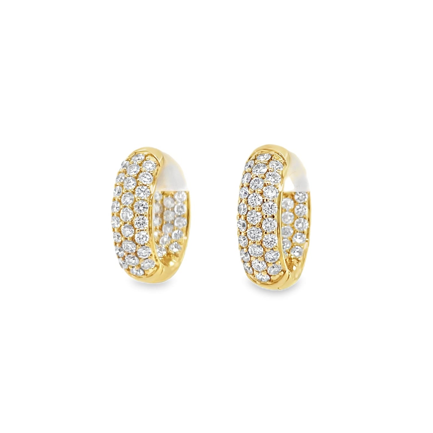 Jai's 18K Yellow Gold Pave Diamond Hoops