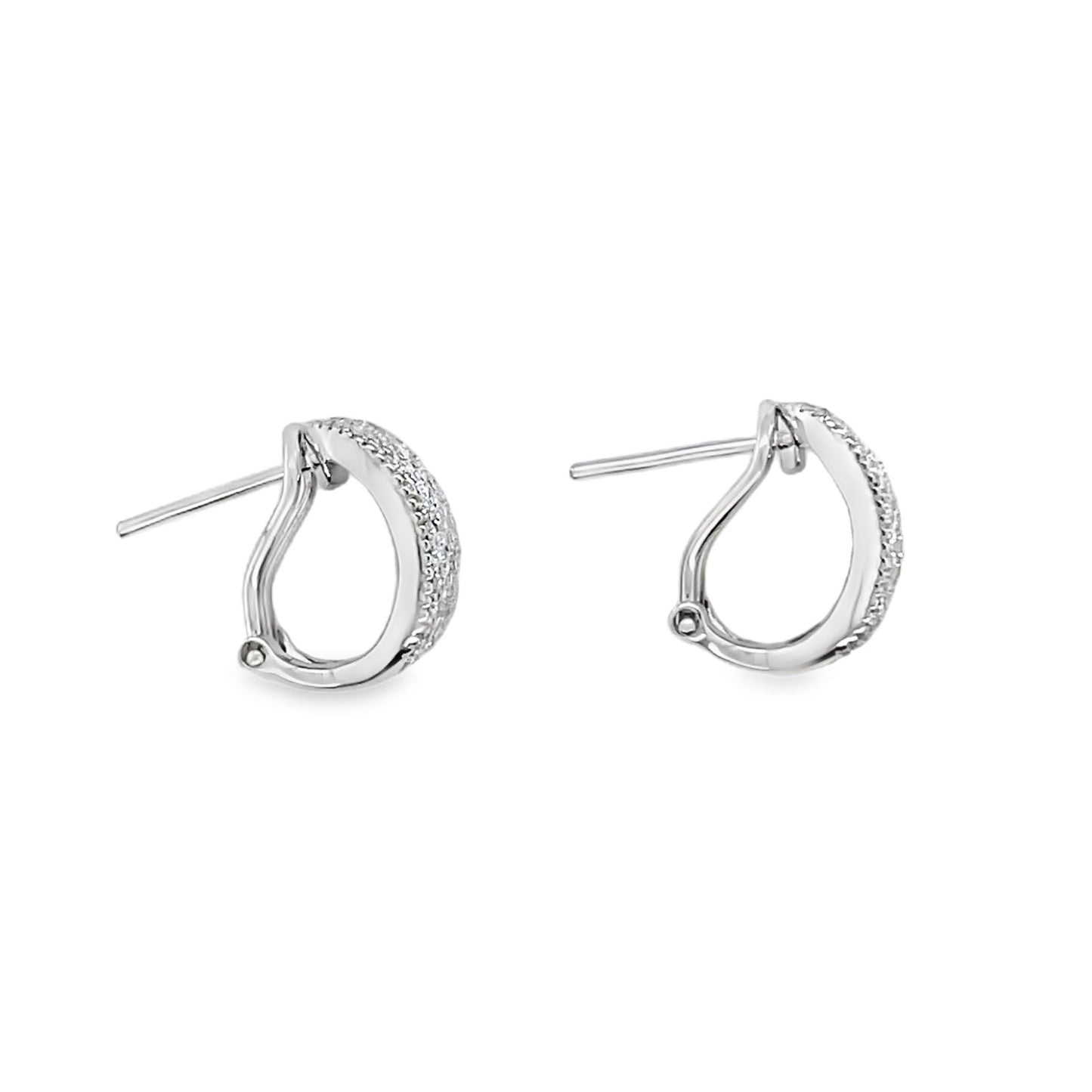 Jai's 18K White Gold Pave Diamond Huggies