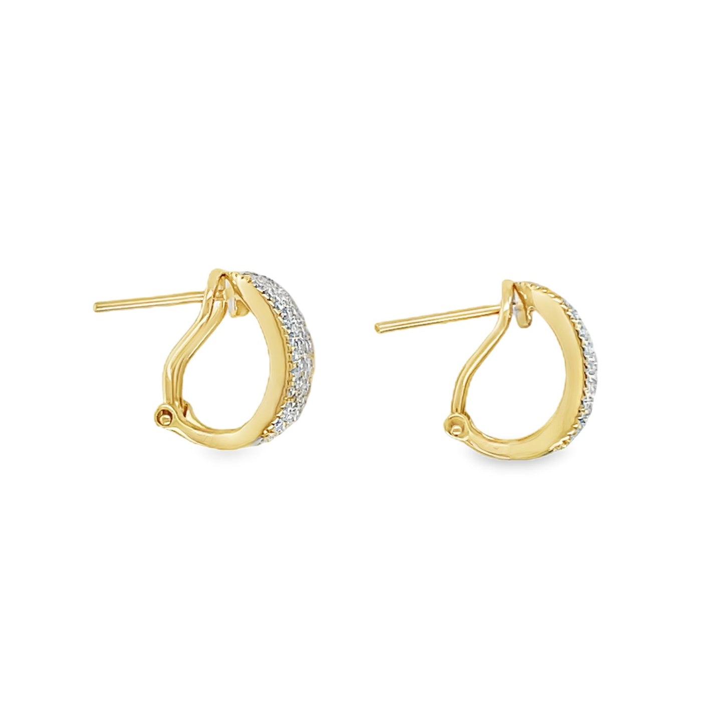 Jai's 18K Yellow Gold Pave Diamond Huggies