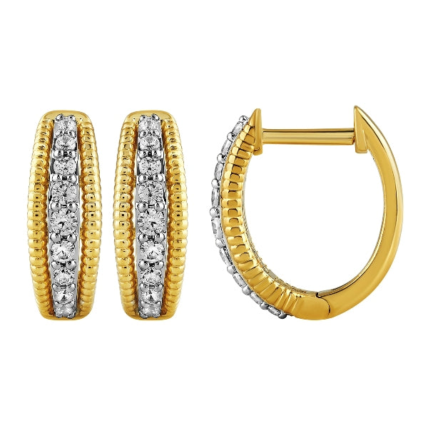Morris & David's 14K Yellow Gold Diamond Oval Huggies