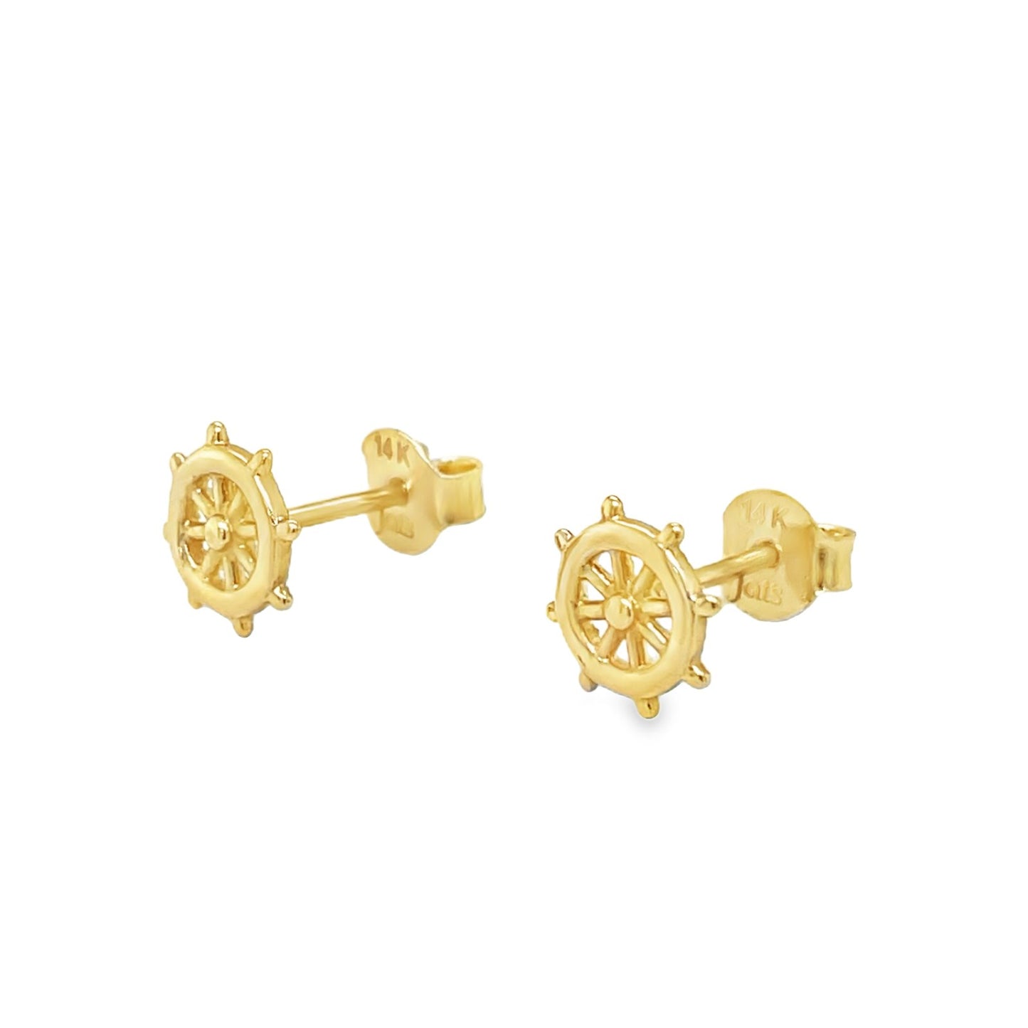 Jai's 14K Yellow Gold Ship Wheel Studs