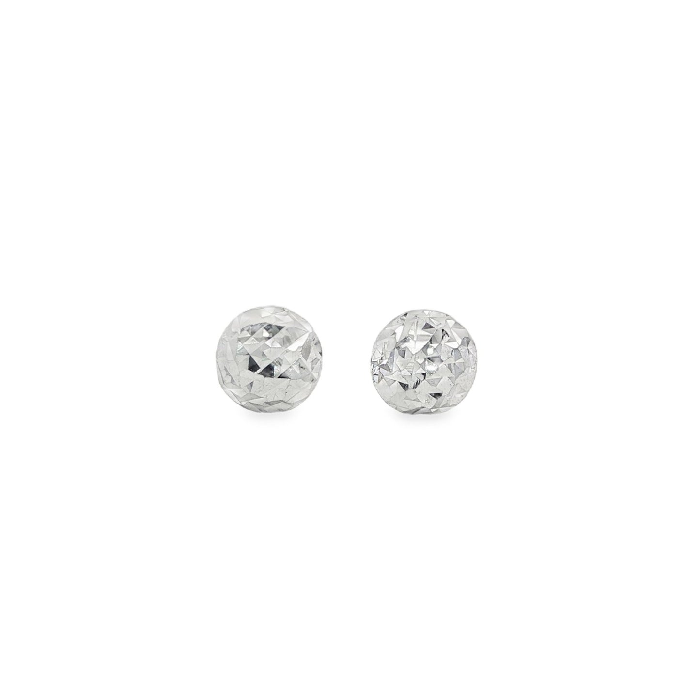 Jai's 14K White Gold Diamond-cut Sphere Studs