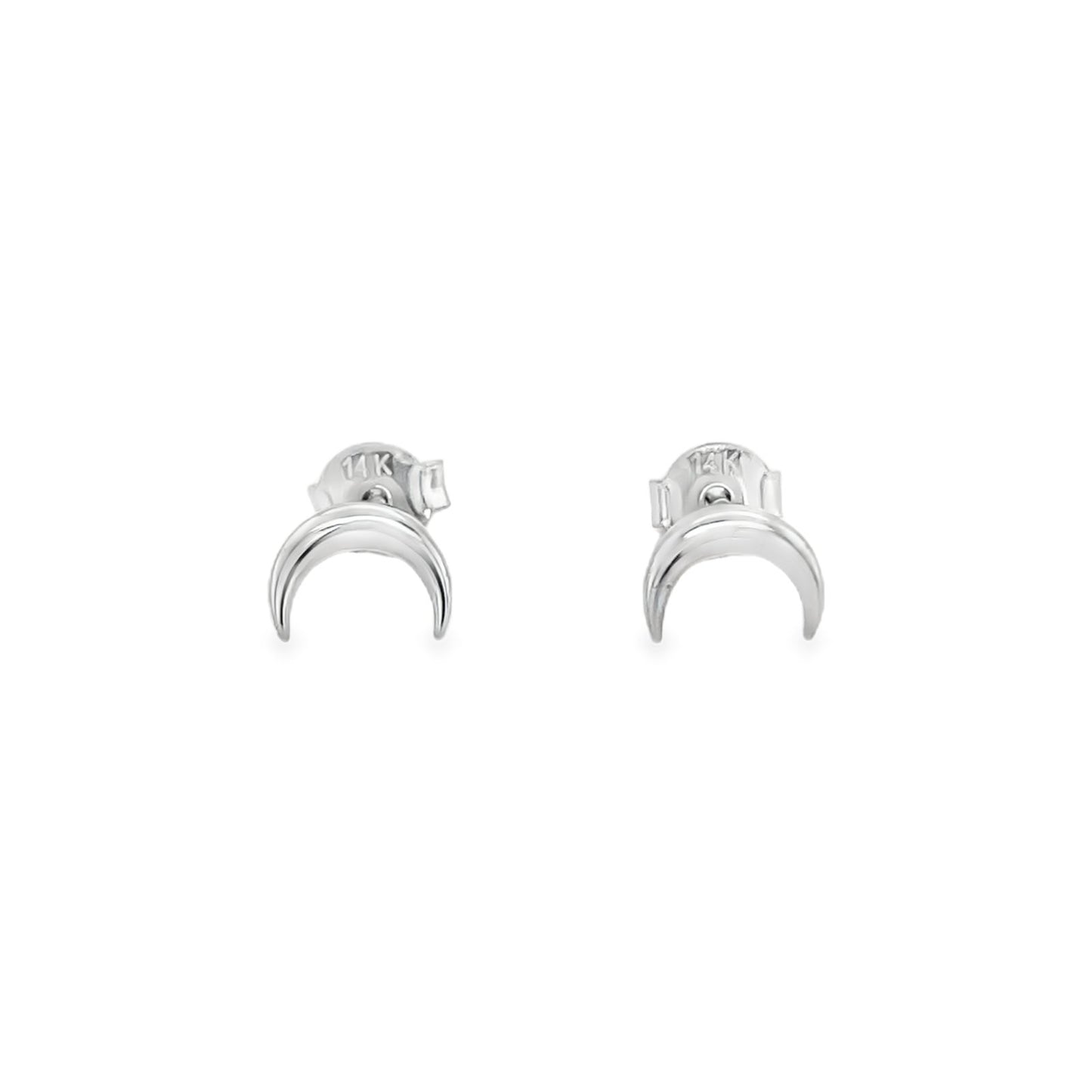Jai's 14K White Gold Crescent Moon Studs