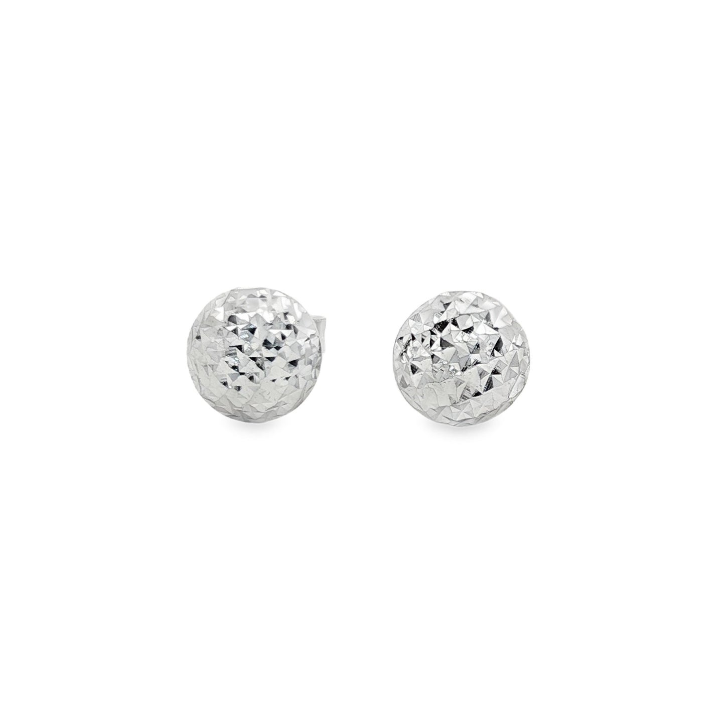 Jai's 14K White Gold Diamond-cut Sphere Studs