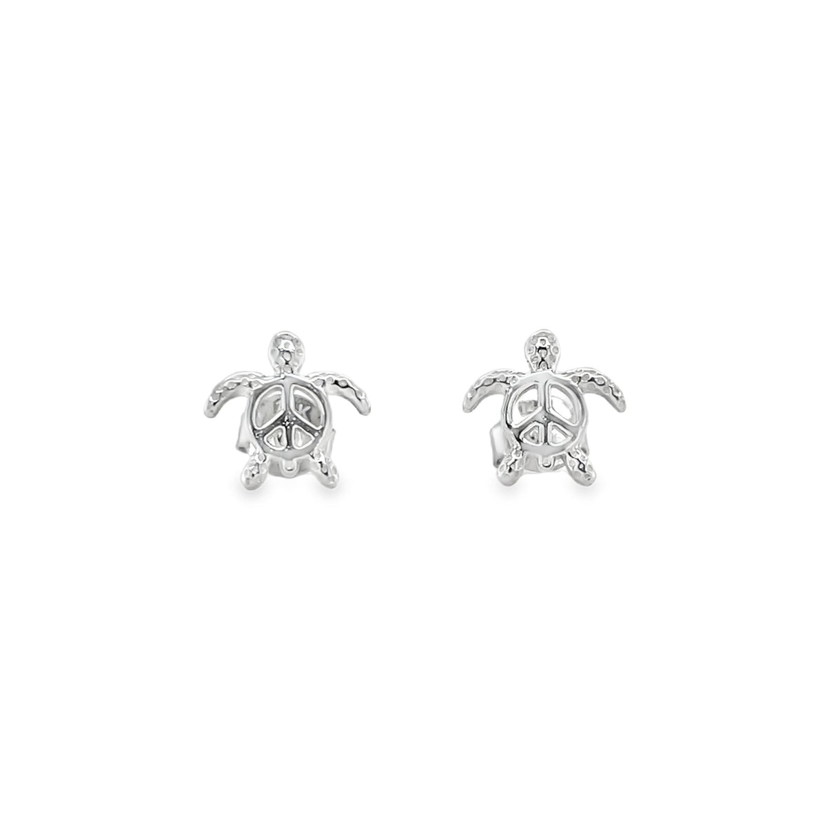 Jai's 14K White Gold Peace Turtle Studs