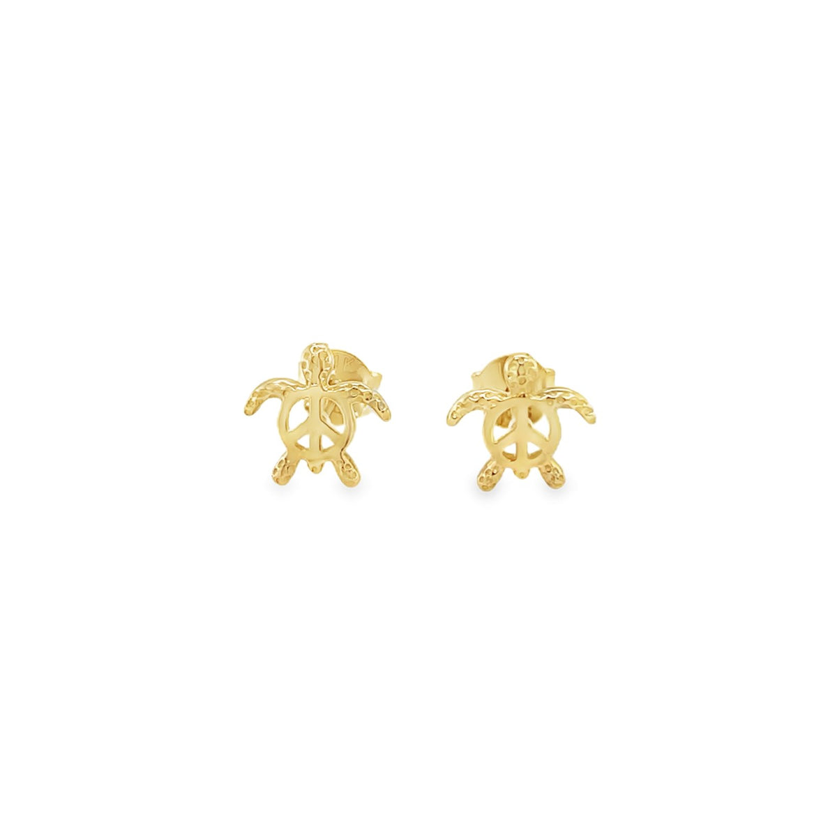 Jai's 14K Yellow Gold Peace Turtle Studs