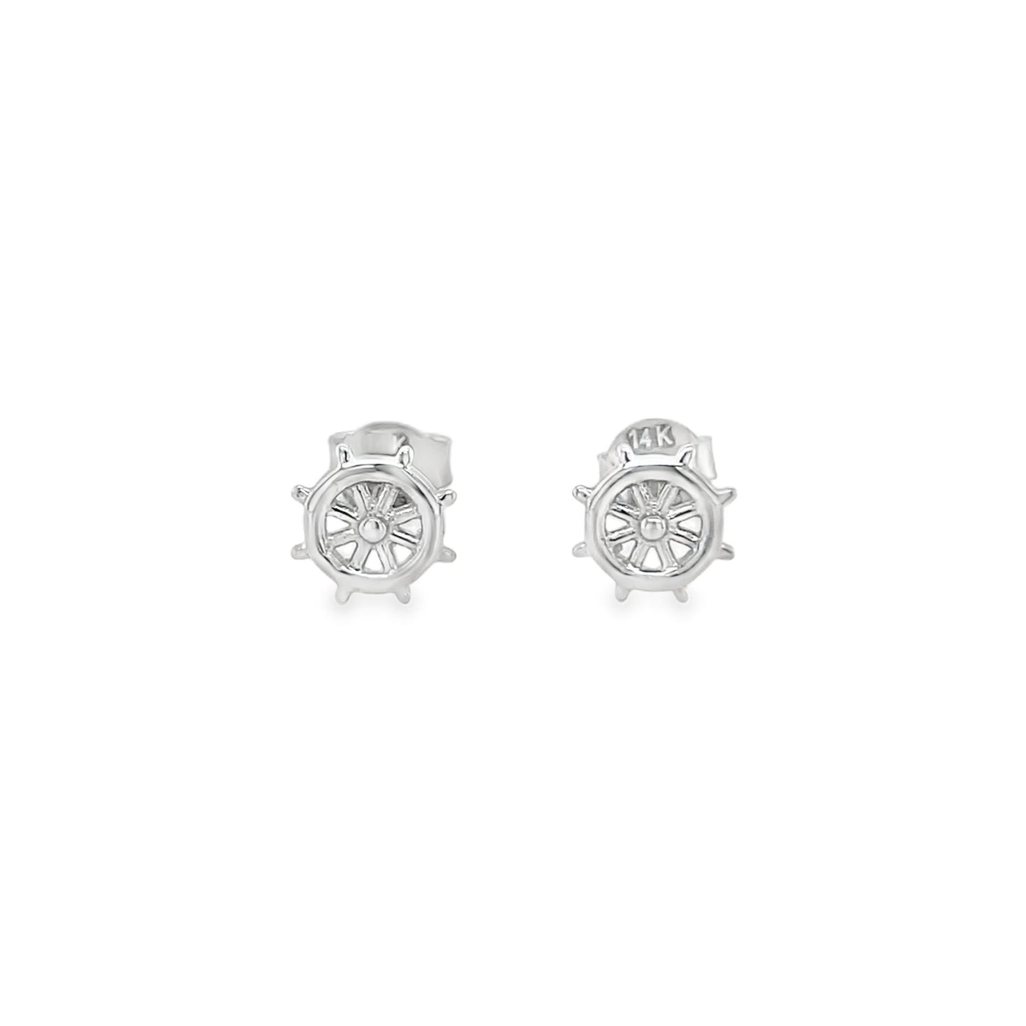 Jai's 14K White Gold Ship Wheel Studs