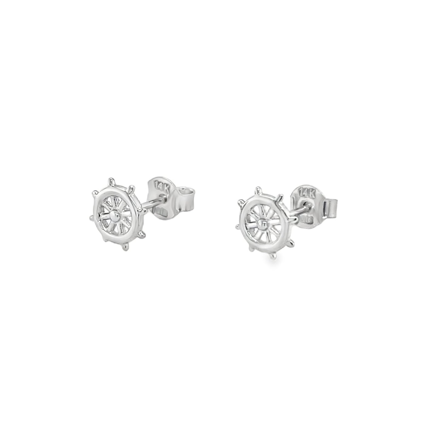 Jai's 14K White Gold Ship Wheel Studs