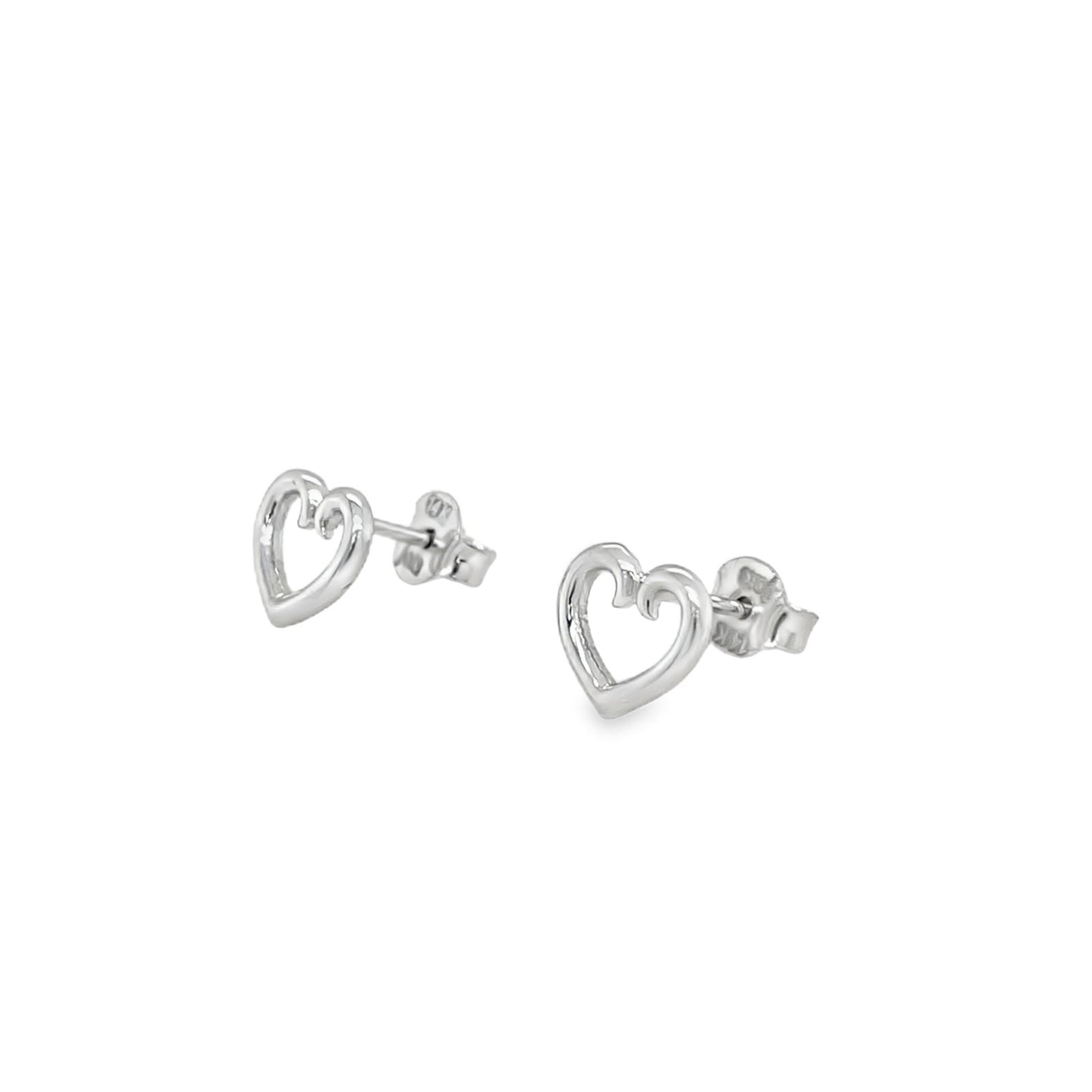 Jai's 14K White Gold Heart Outline Studs