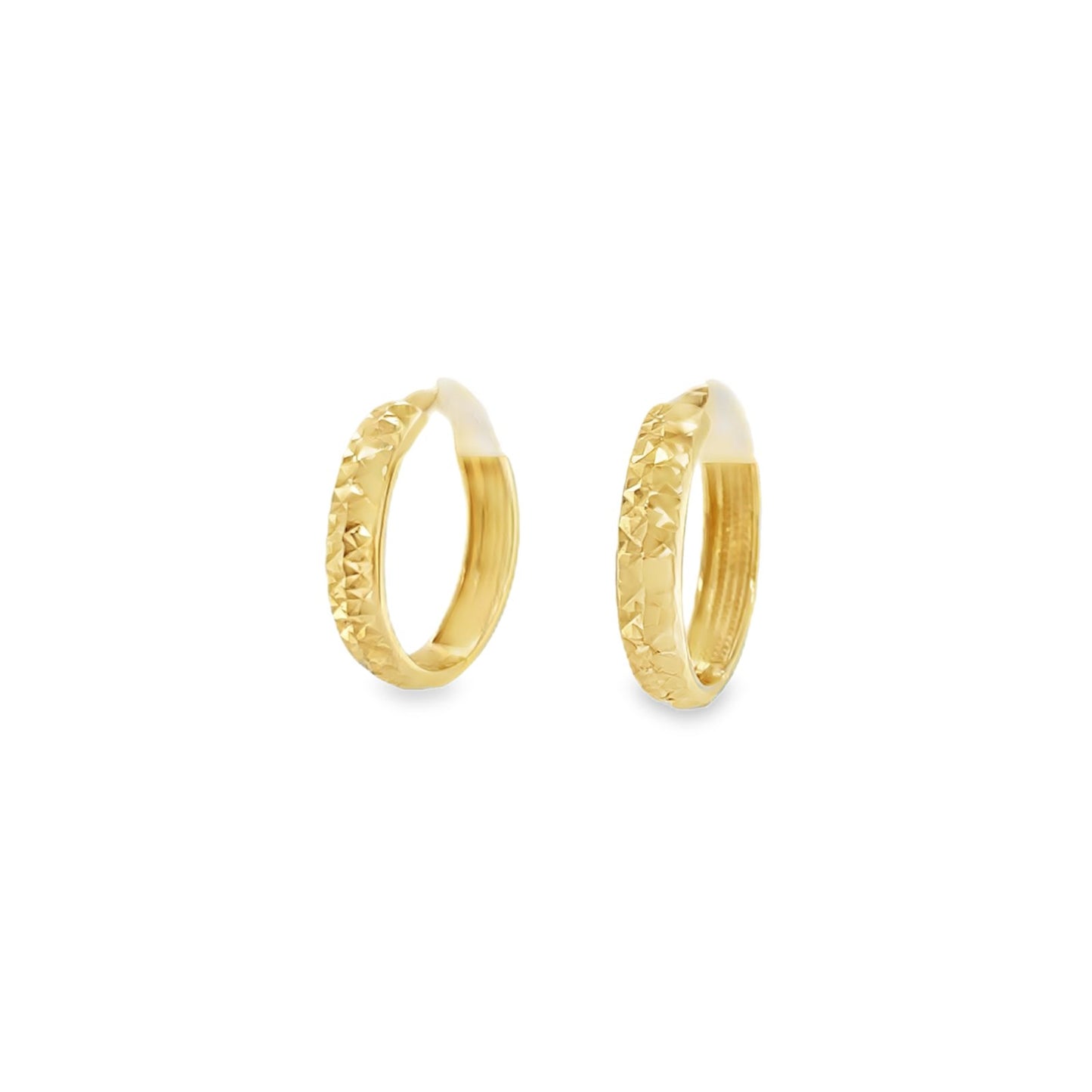Jai's 14K Yellow Gold Diamond-cut Medium Huggies