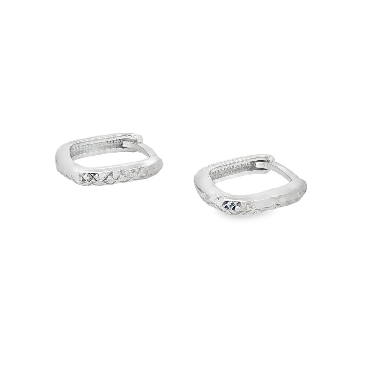 Jai's 14K White Gold Petite Diamond-cut Paperclip Hoops
