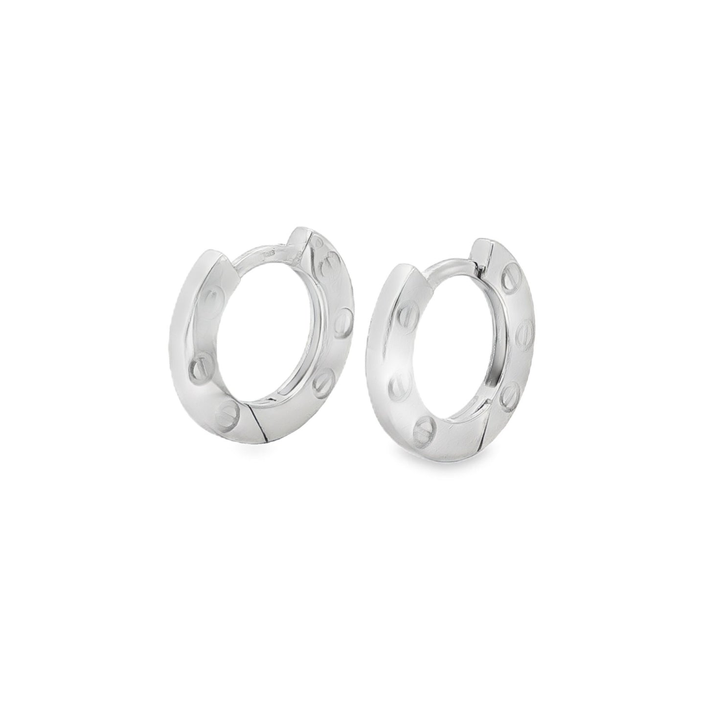 Jai's 14K White Gold Medium Thick Huggies