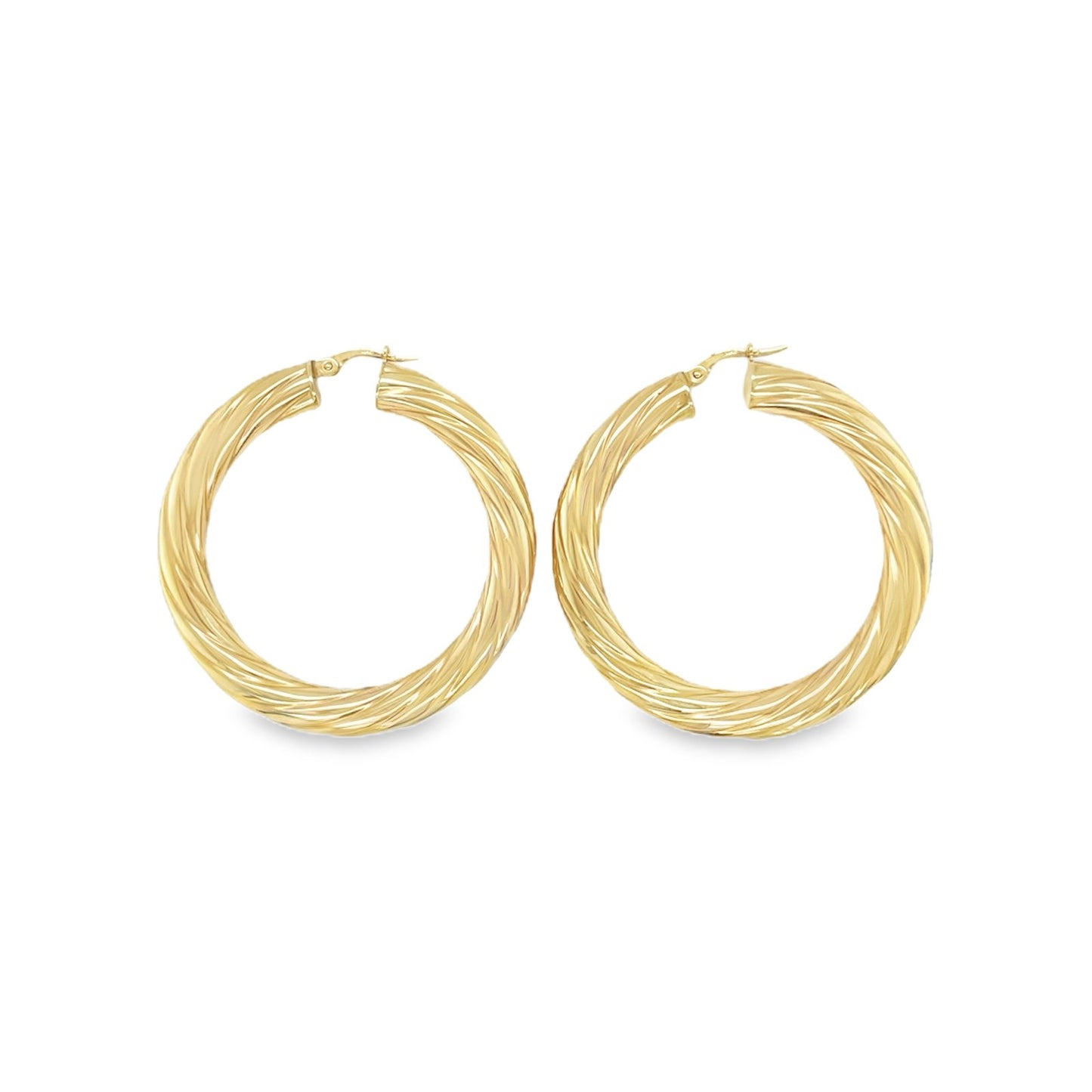 Jai's 14K Yellow Gold Thick Large Twisted Hoops
