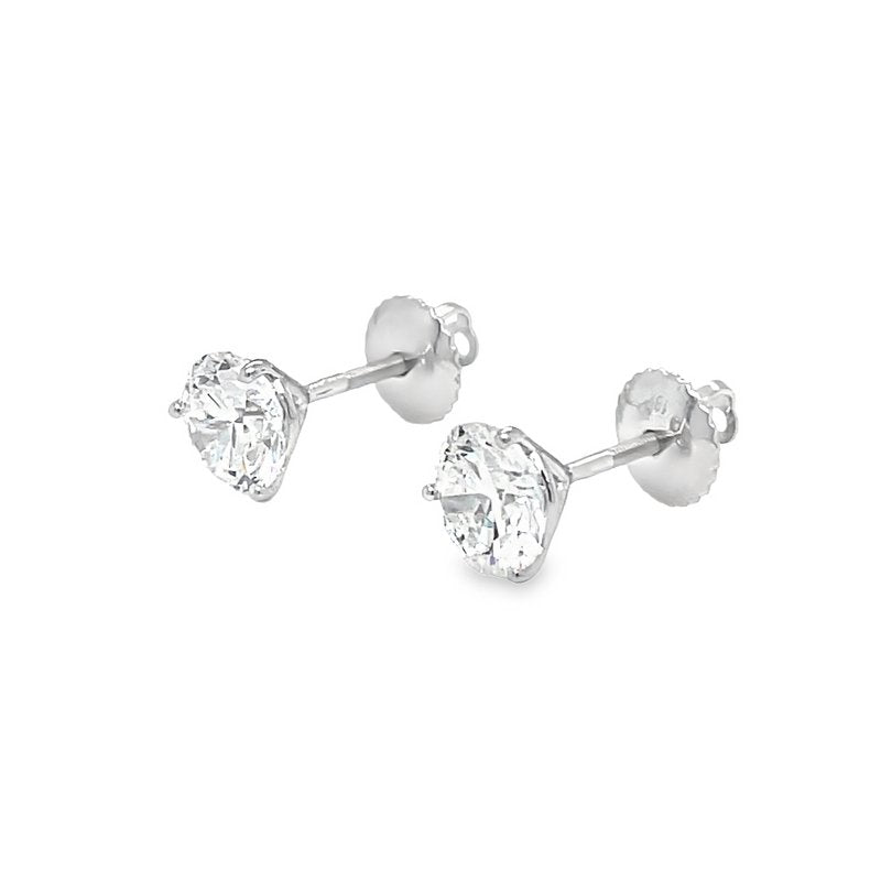 Jai's 18K White Gold 4-carat Solitaire Diamond Martini Studs