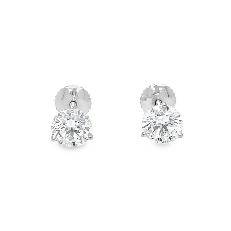 Jai's 18K White Gold 4-carat Solitaire Diamond Martini Studs