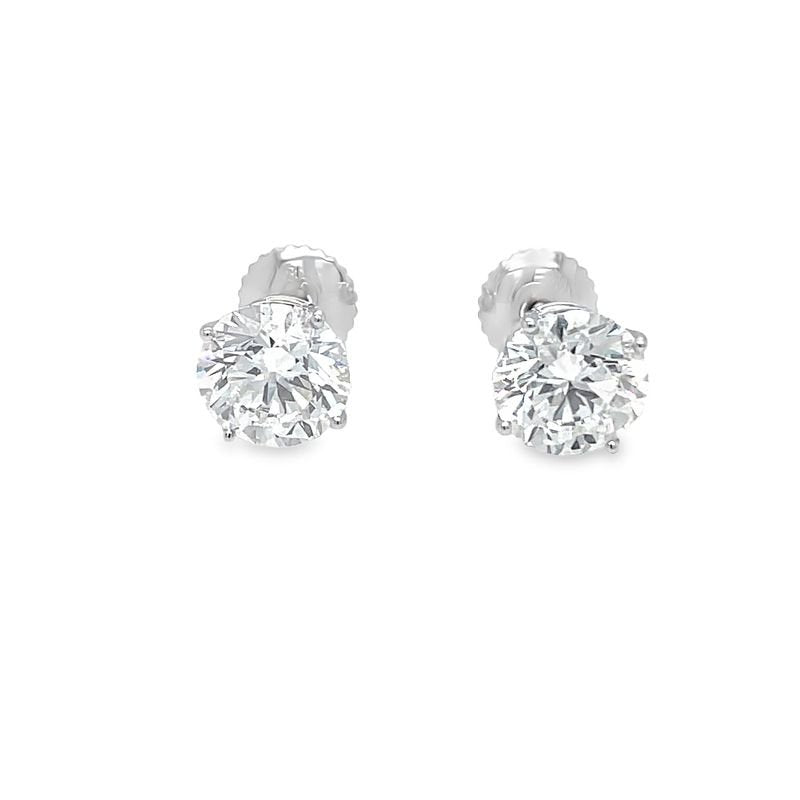 Jai's 18K White Gold 6-carat Solitaire Diamond Studs