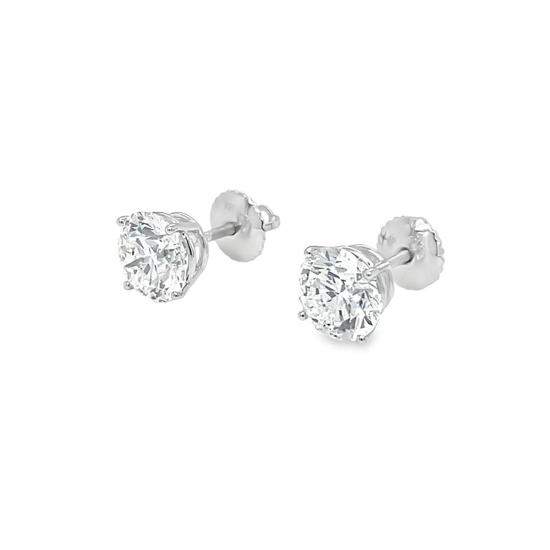 Jai's 18K White Gold 6-carat Solitaire Diamond Studs