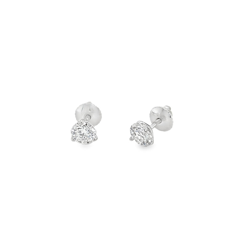 Jai's 18K White Gold 2.5-carat Solitaire Diamond Martini Studs