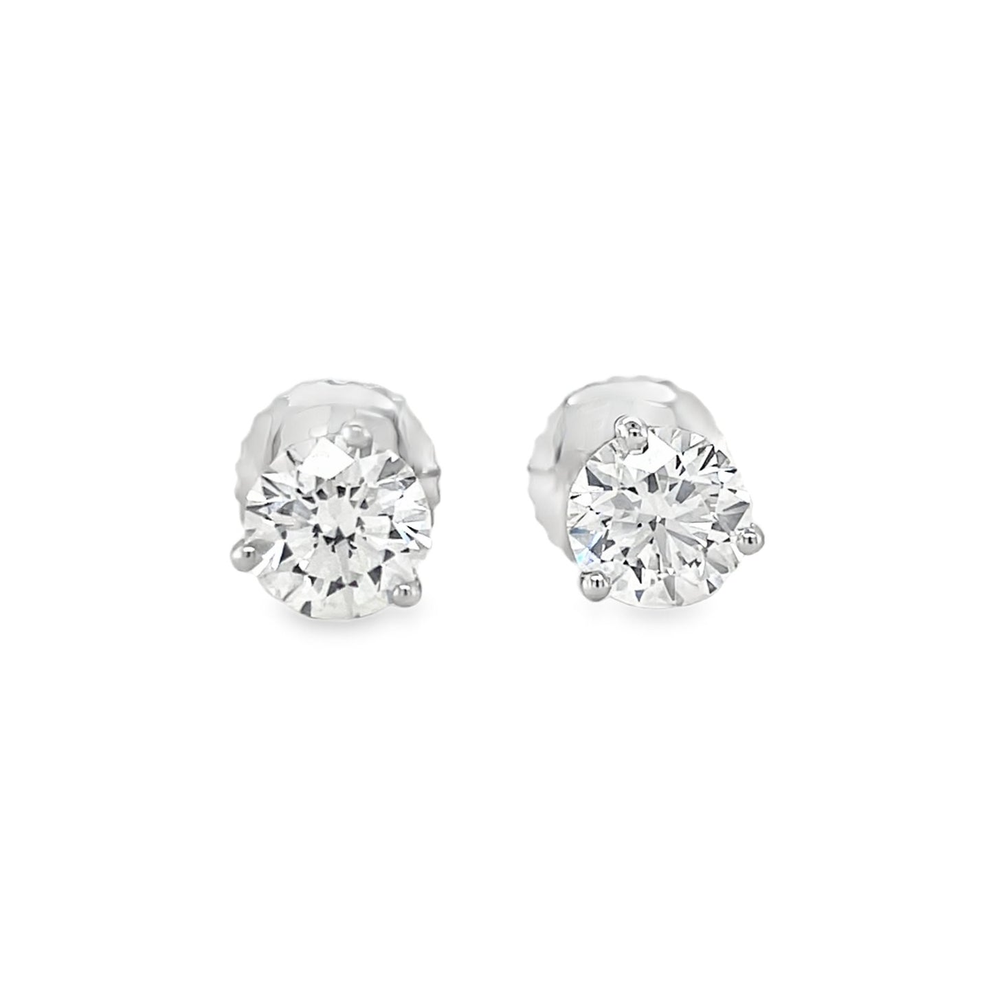 Jai's 18K White Gold 3-carat Solitaire Diamond Martini Studs