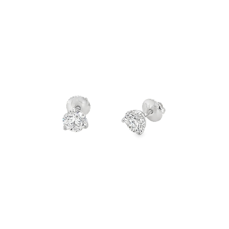 Jai's 18K White Gold 3-carat Solitaire Diamond Martini Studs