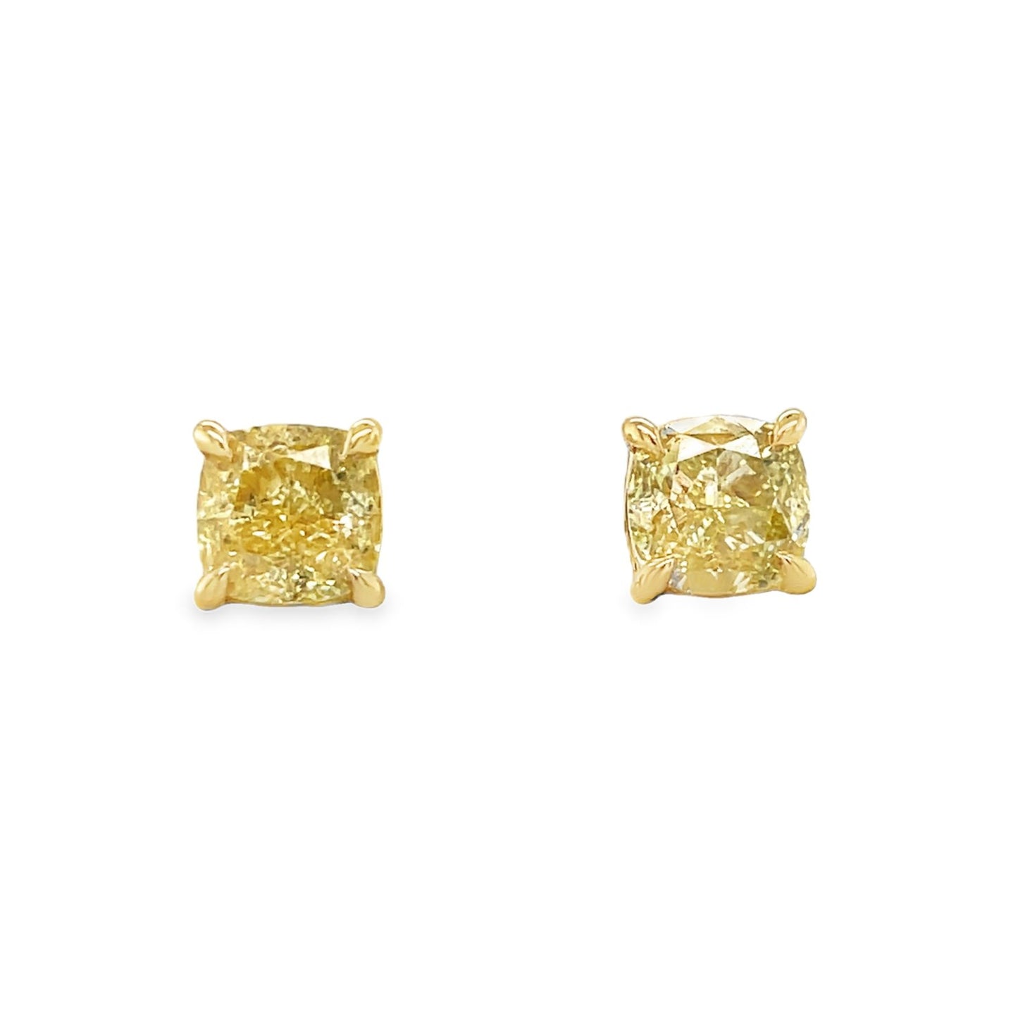 Jai's 18K Yellow Gold Cushion-cut Diamond Studs