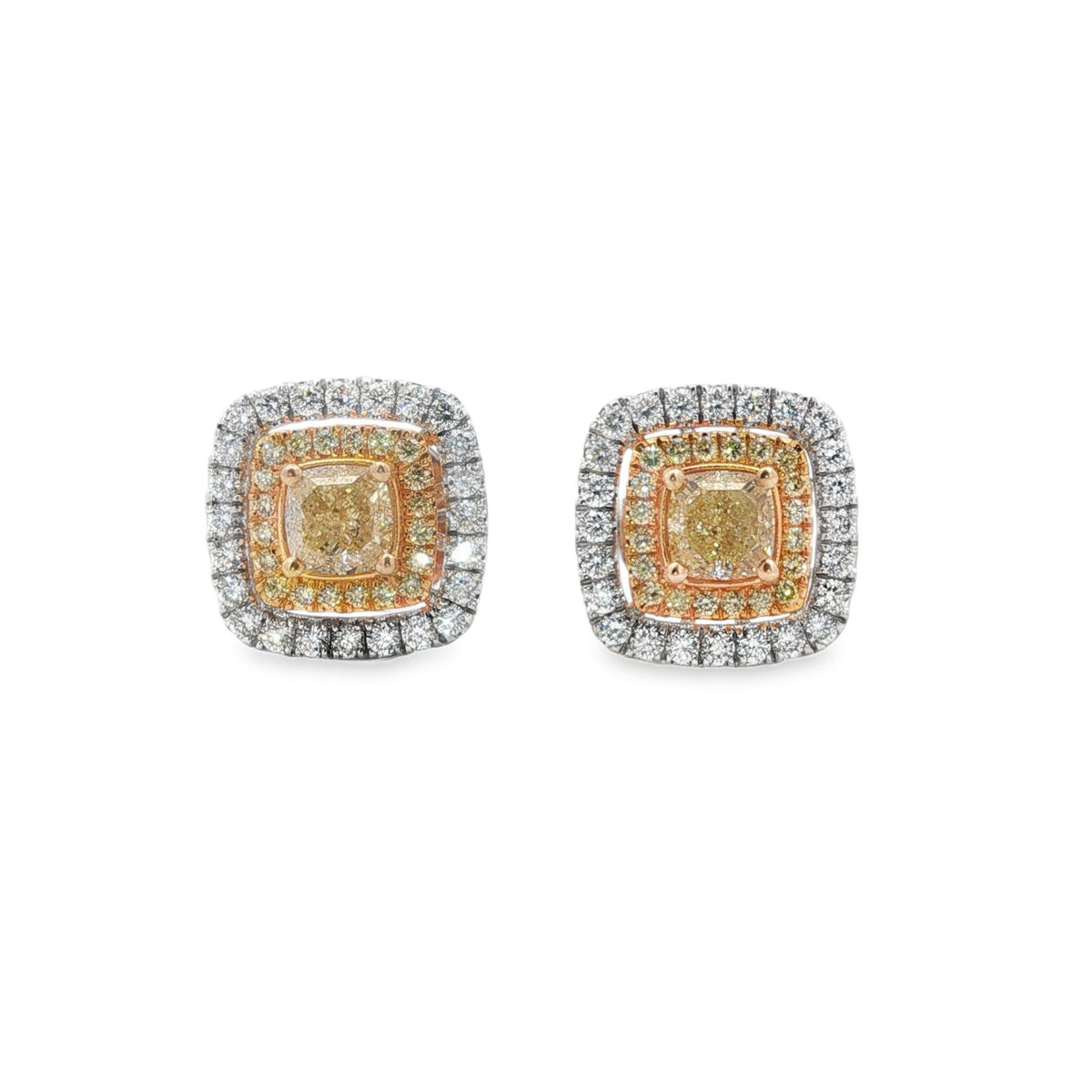 Jai's 18K Two-tone Yellow Diamond Studs