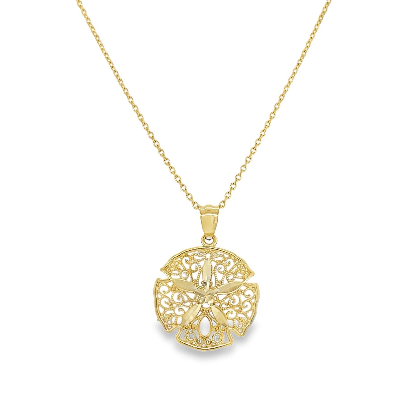 Jai's 14K Yellow Gold Large Sand Dollar Pendant