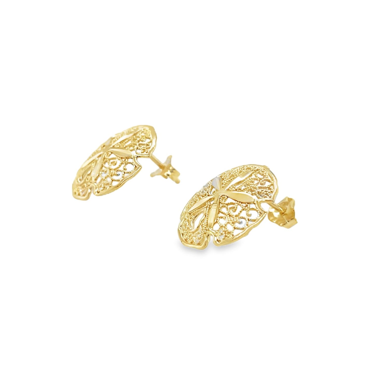 Jai's 14K Yellow Gold Large Sand Dollar Studs