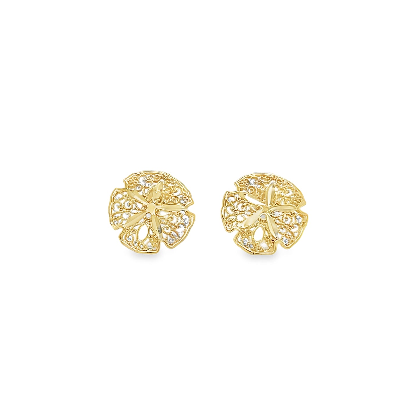 Jai's 14K Yellow Gold Sand Dollar Studs