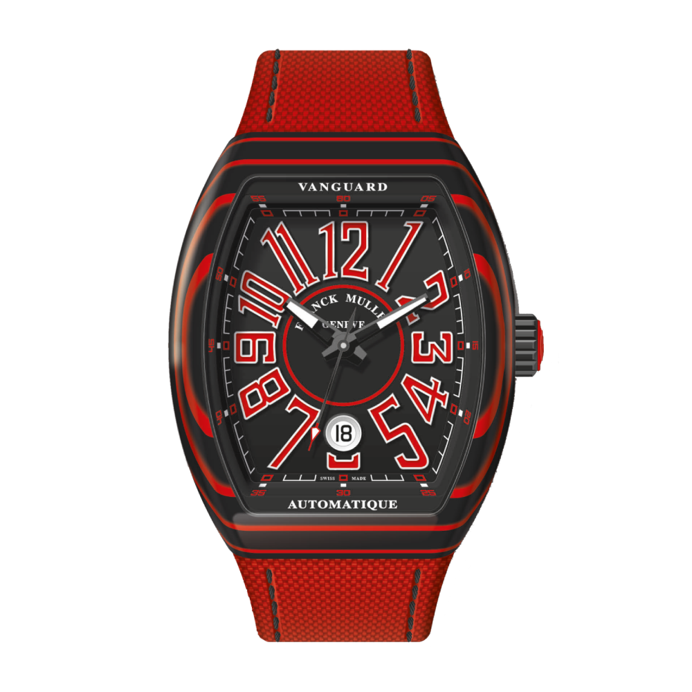 Franck Muller's Vanguard Red Wave Capsule with Black Dial