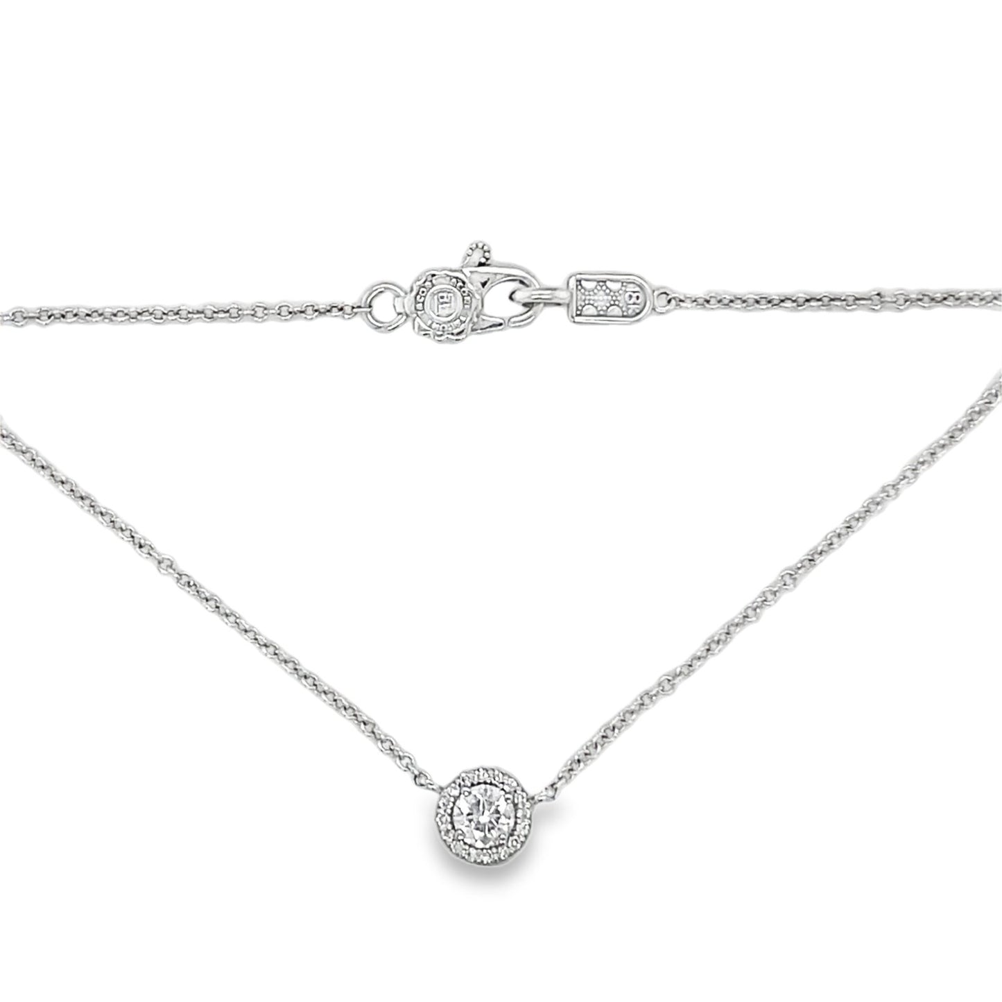 Tacori's 18K White Gold Diamond Halo Necklace