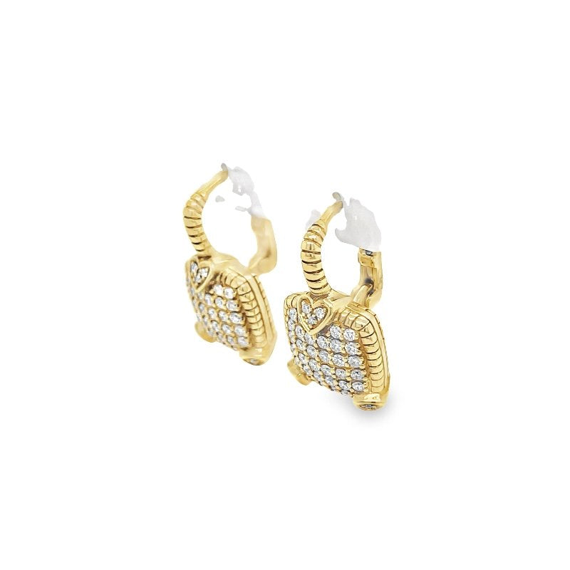 Judith Ripka's 18K Yellow Gold Pave Diamond Drop Earrings