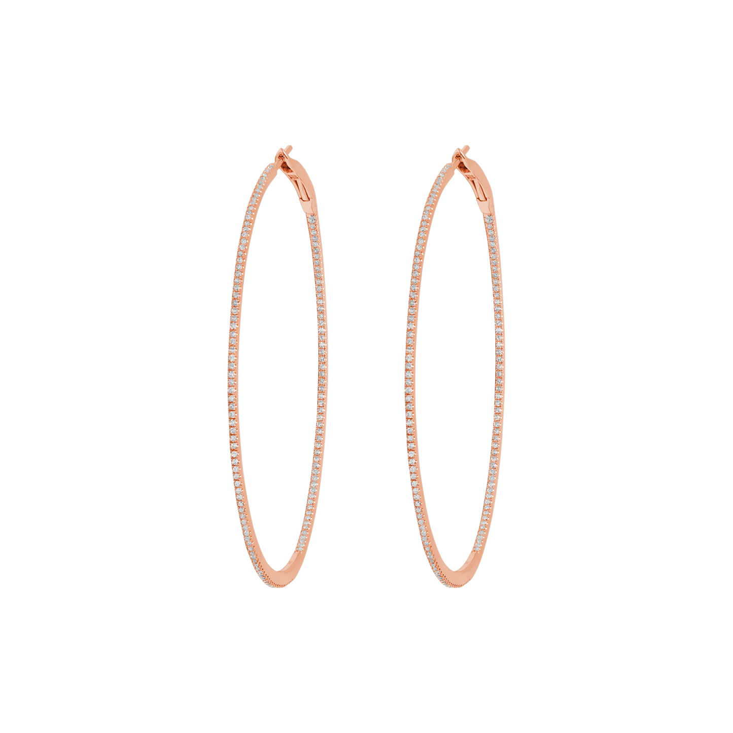 Djula's 18K Rose Gold Diamond Hoops