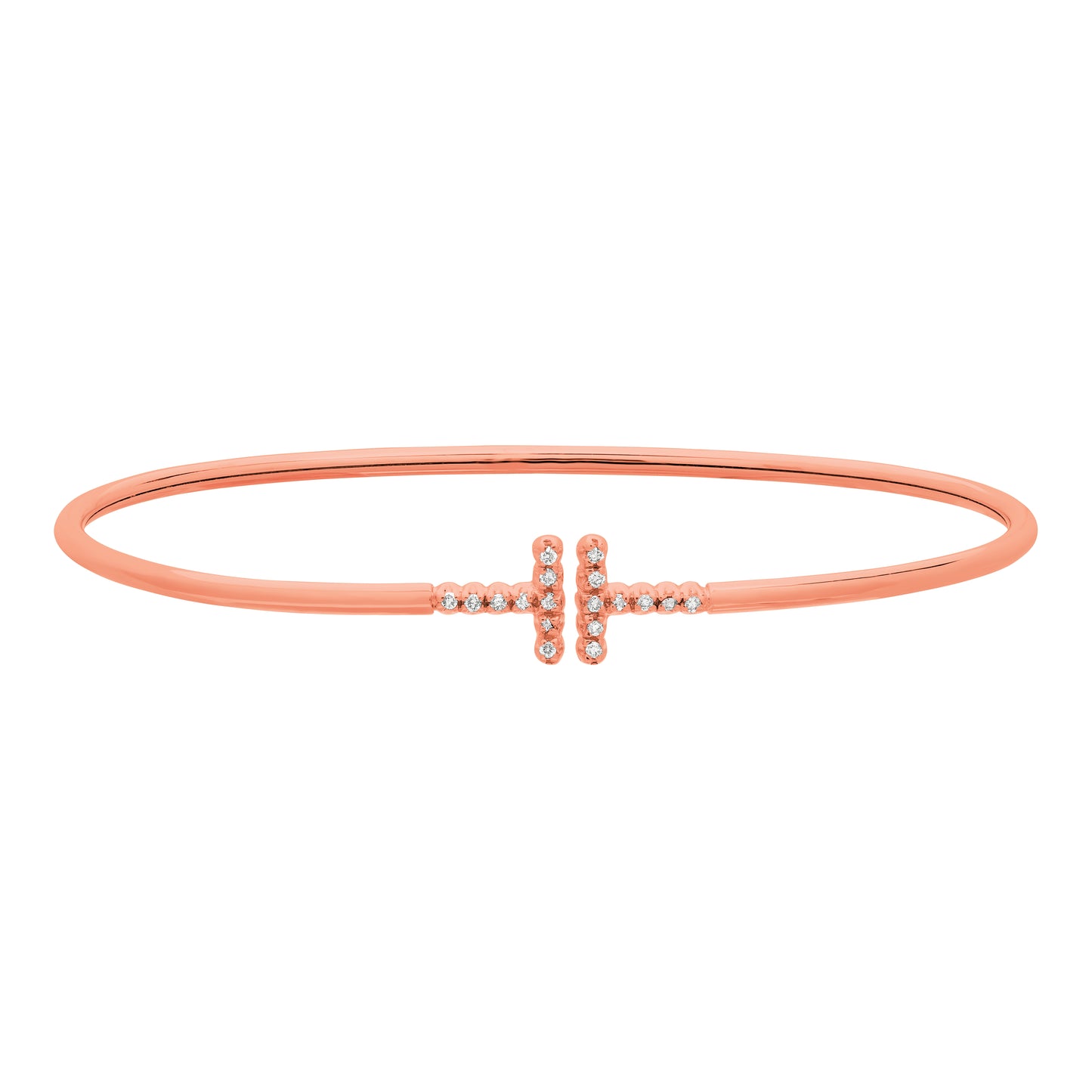 Morris & David's 14K Rose Gold Diamond Bangle