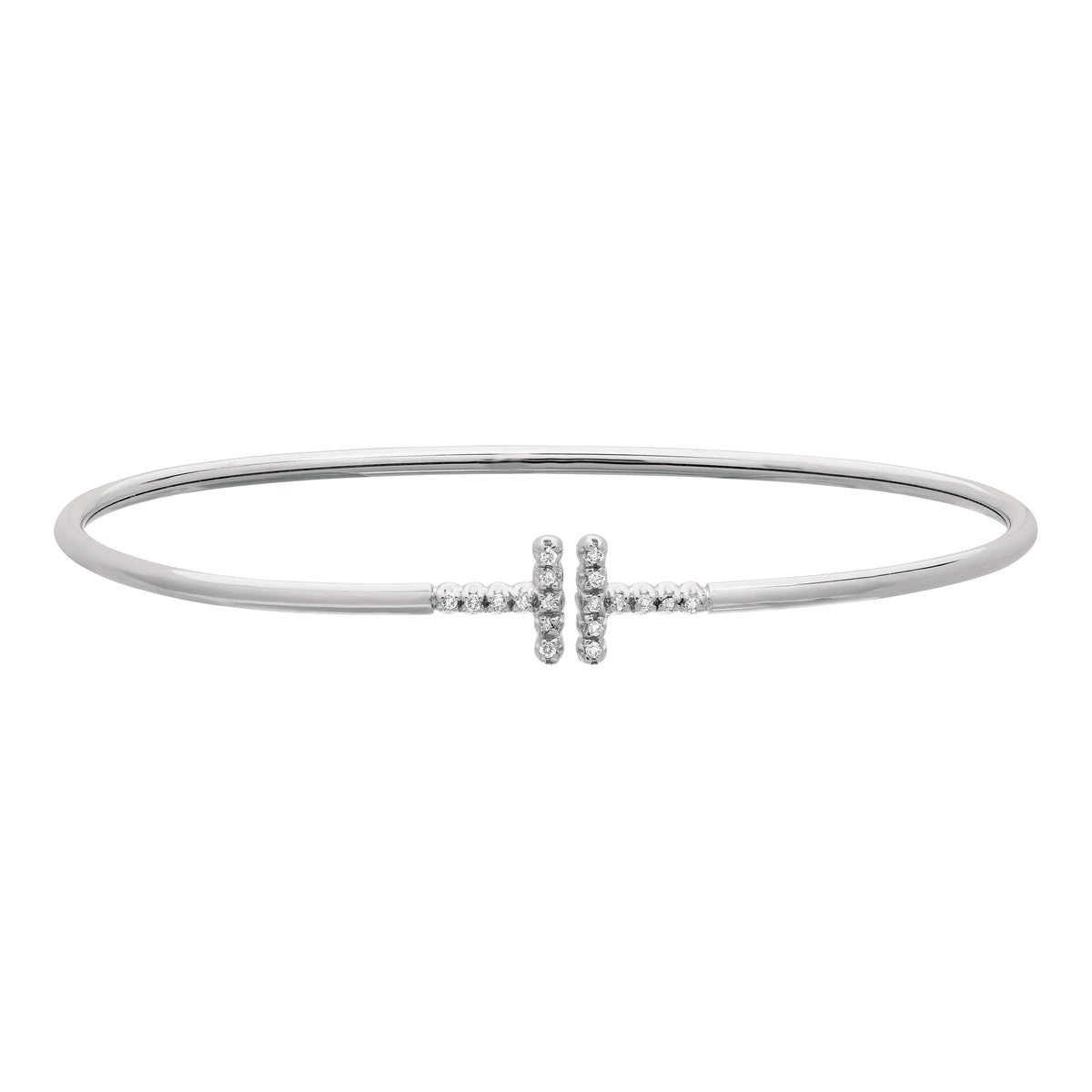 Morris & David's 14K White Gold Diamond Bangle