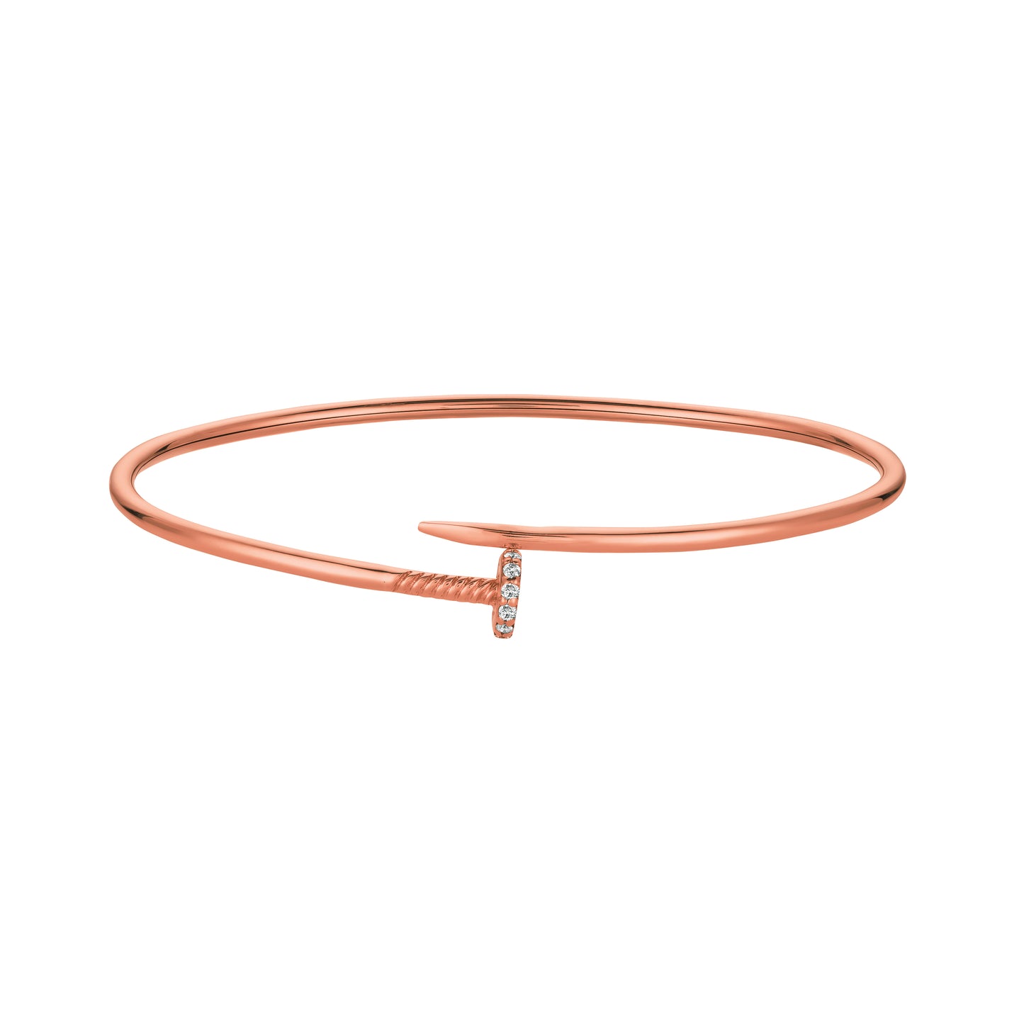 Morris & David's 14K Rose Gold Diamond Nail Bangle