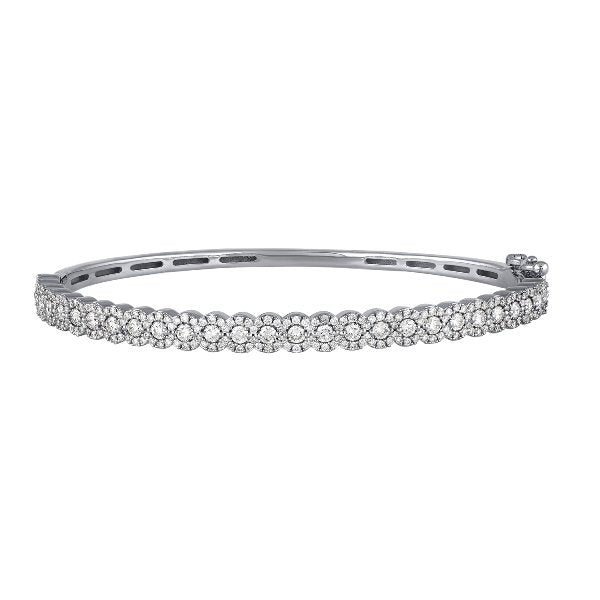 Morris & David's 14K White Gold Diamond Floral Bangle