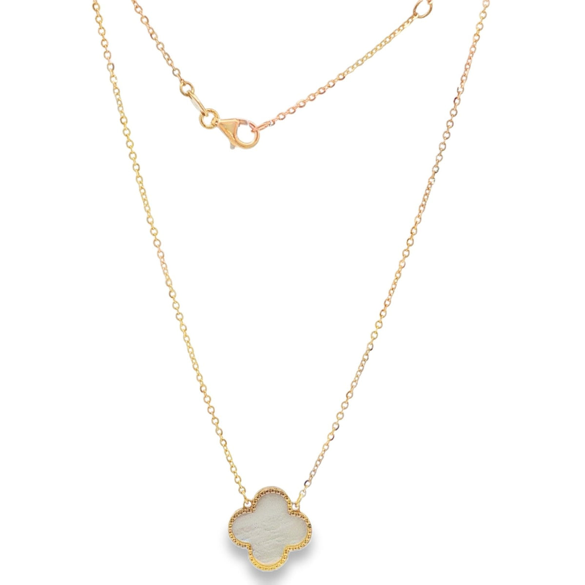 Jai's 18K Yellow Gold Mother-of-Pearl Clover Necklace
