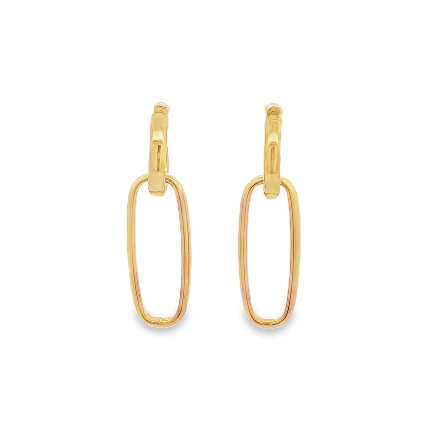 Jai's 18K Yellow Gold Elongated Oval Drop Earrings