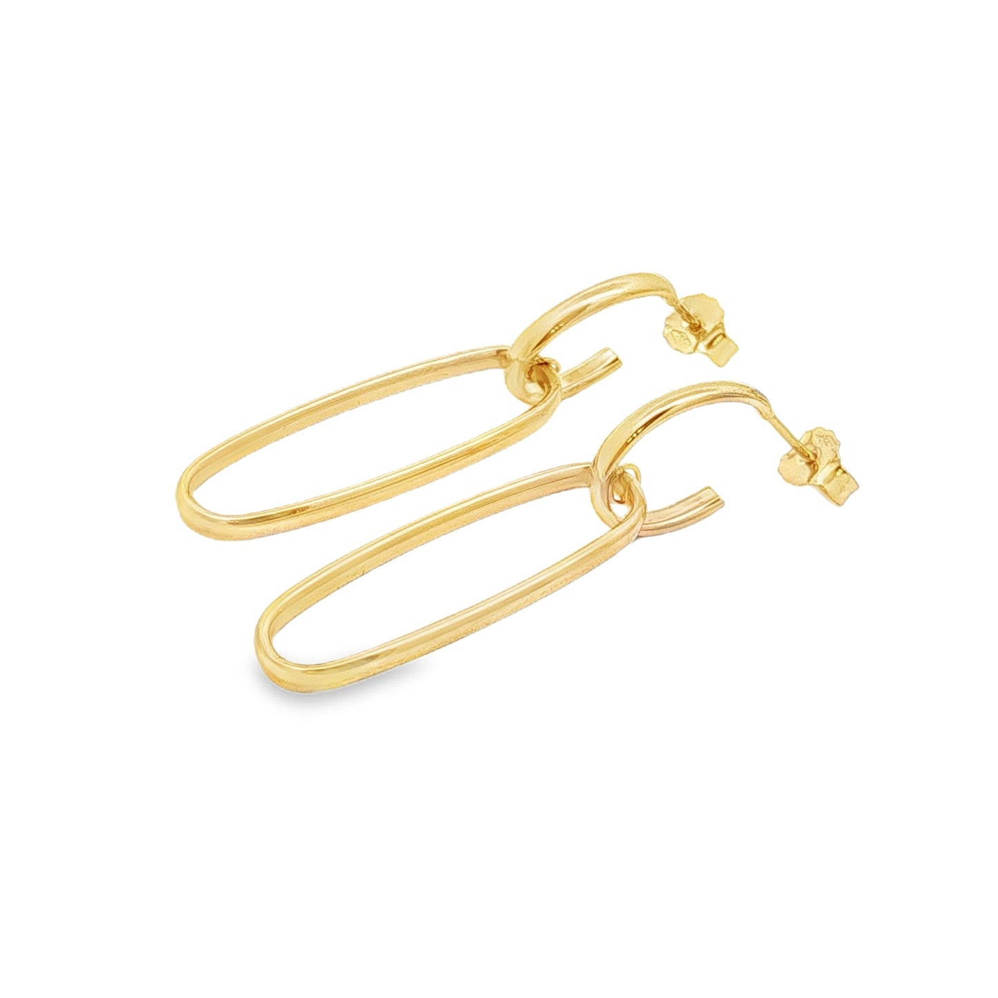 Jai's 18K Yellow Gold Elongated Oval Drop Earrings