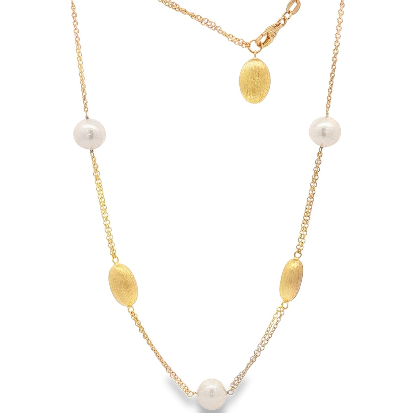 Jai's 18K Yellow Gold Pearl & Satin Bead Necklace