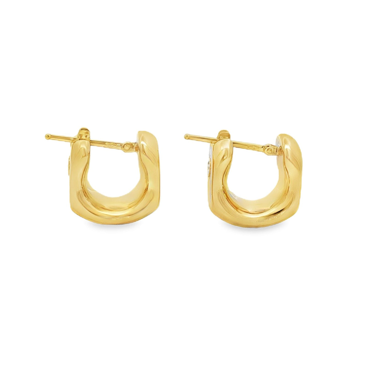 Jai's 18K Yellow Gold Small Thick Squared Hoops