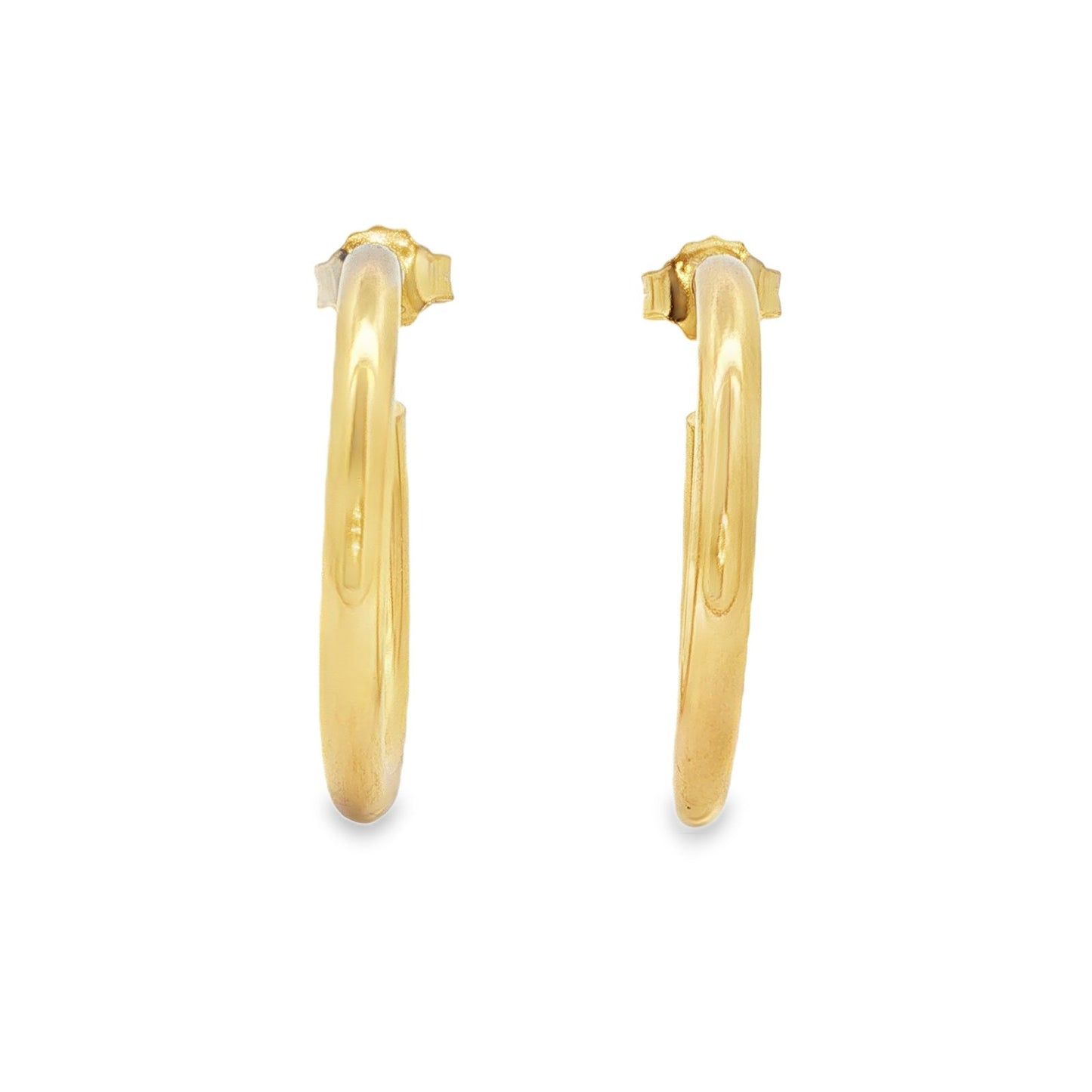 Jai's 18K Yellow Gold Rounded Open Hoops