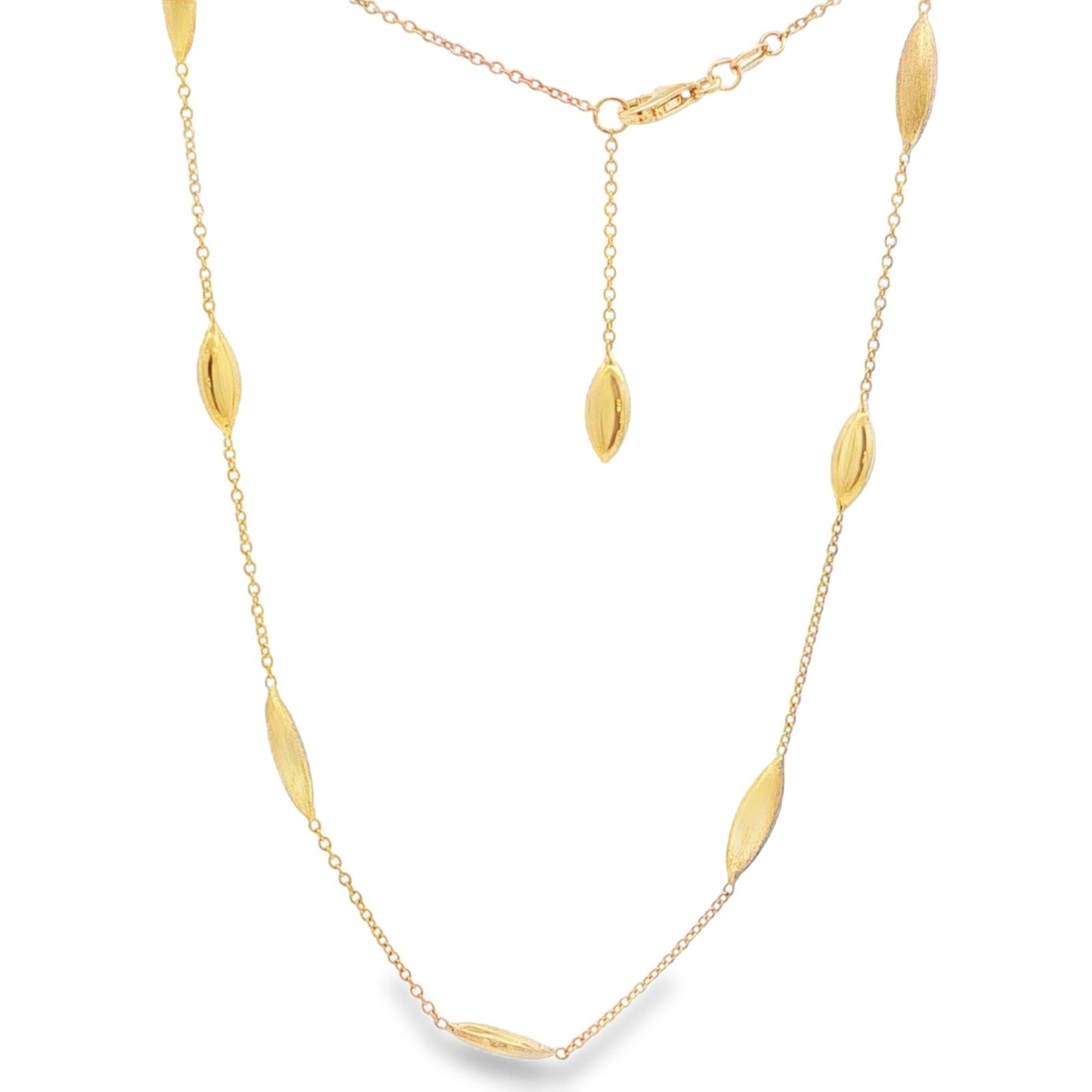 Jai's 18K Yellow Gold Satin & Polished Bead Necklace