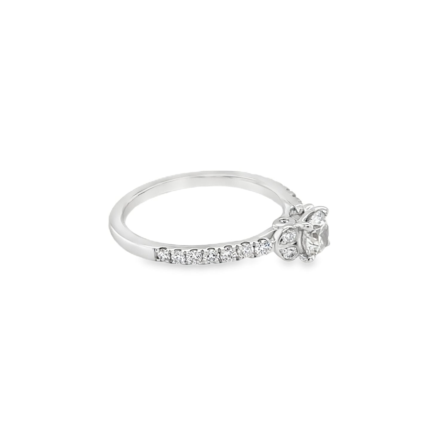 Hearts On Fire 18K White Gold Cali Chic Double-petal Diamond Engagement Ring