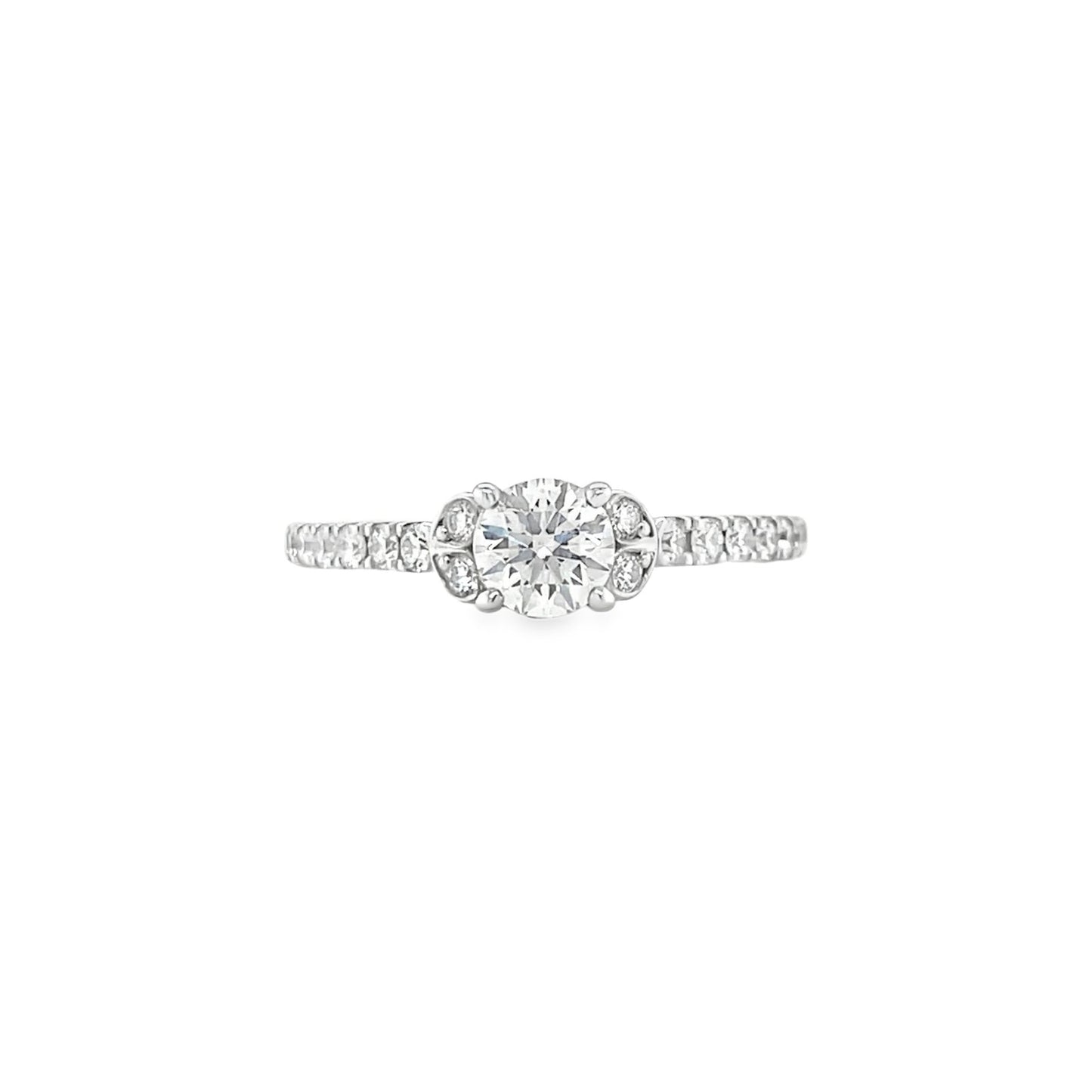 Hearts On Fire 18K White Gold Cali Chic Double-petal Diamond Engagement Ring