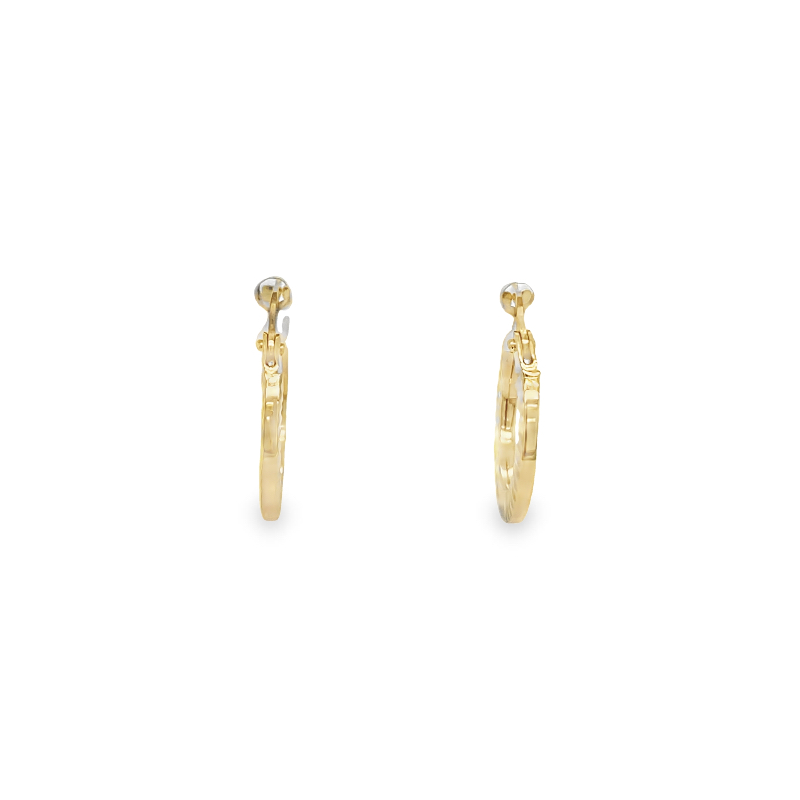 Jai's 14K Yellow Gold Petite Thin Engraved Hoops