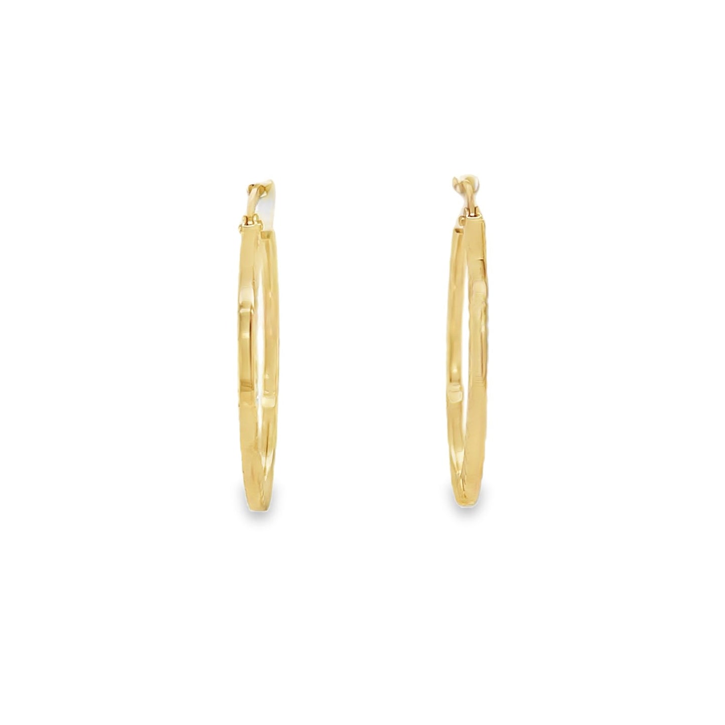 Jai's 14K Yellow Gold Crimped Hoops