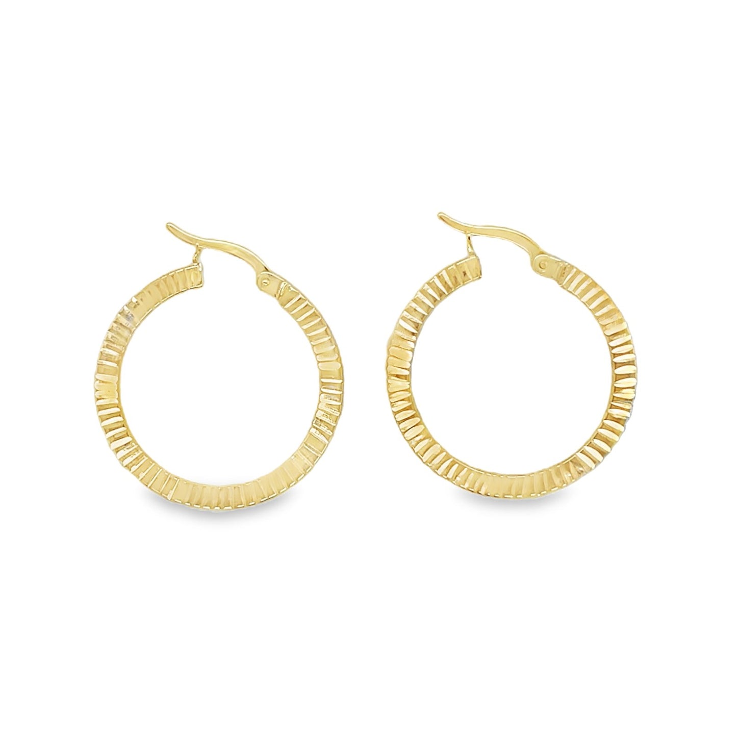 Jai's 14K Yellow Gold Crimped Hoops