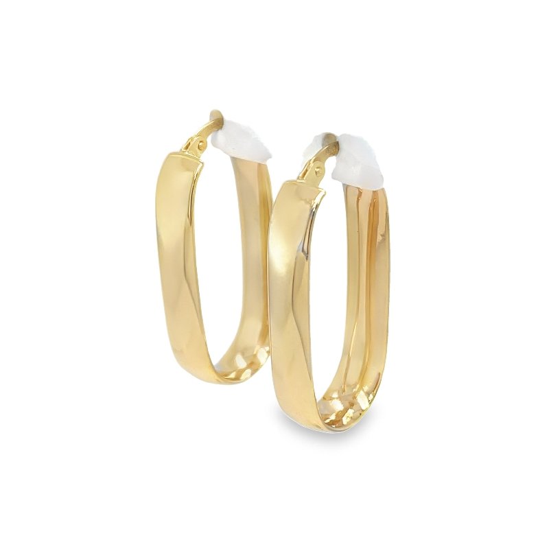 Jai's 14K Yellow Gold Thick Elongated Hoops
